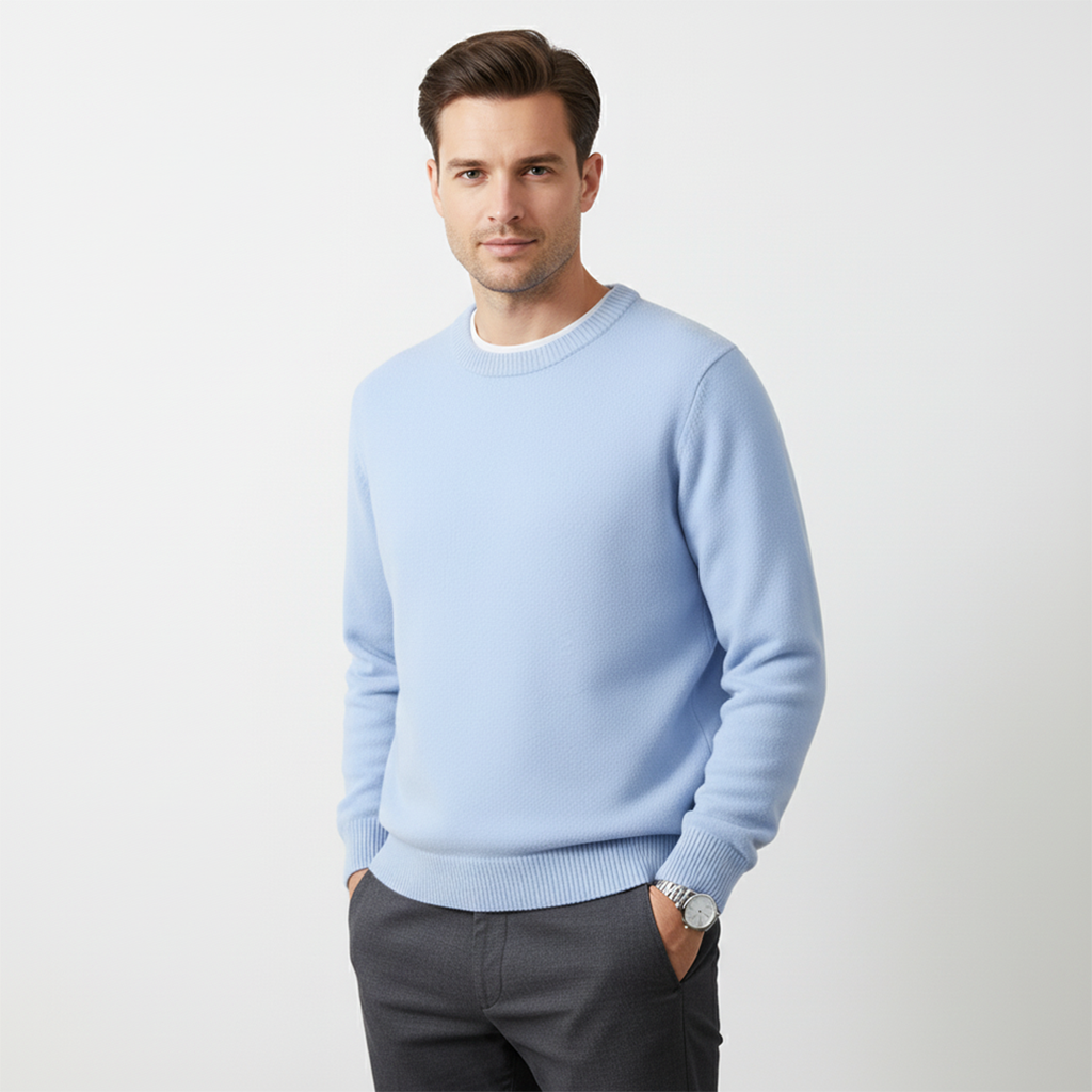 ALBION Eleganter Leichter Baumwoll-Strickpullover Herren Für Stilvolle Kühle Abende