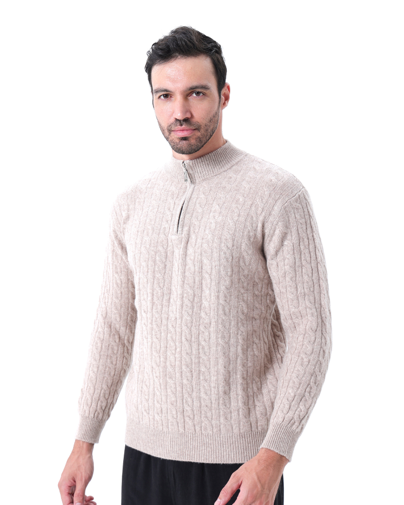 Valmont 100% Kaschmir Halb-Reißverschluss Pullover Herren – Luxuriös, Warm, Langlebig