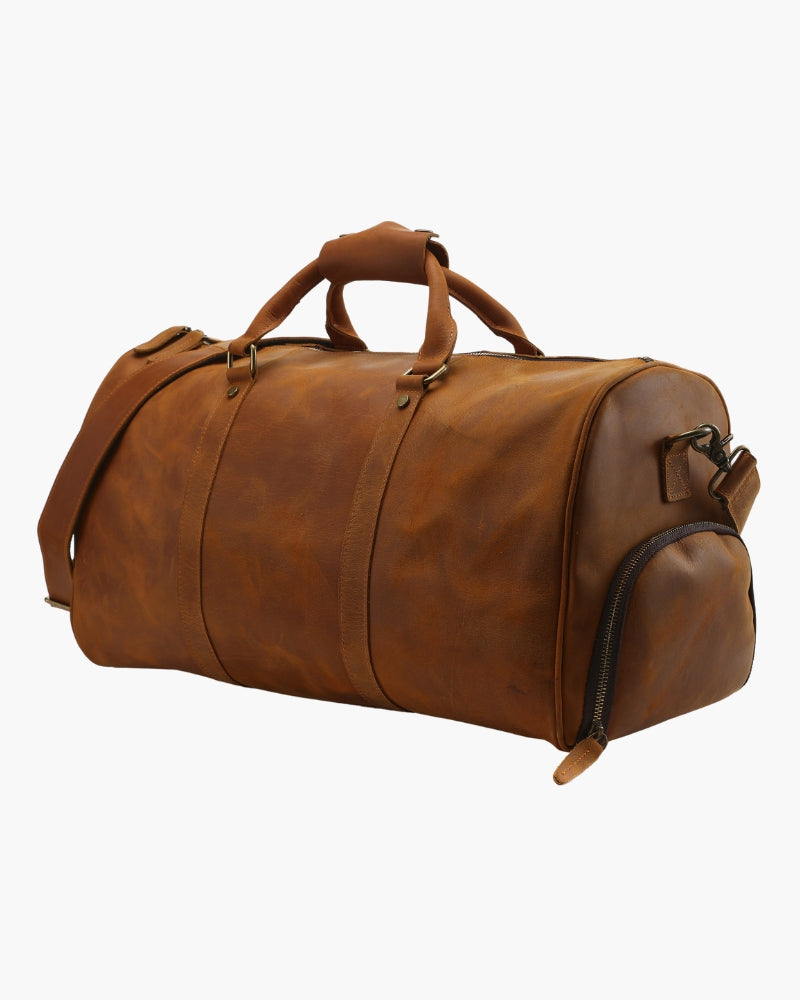 Montague Robuste Leder Duffle Reisetasche – Elegant, Vielseitig & Geräumig für Wochenendtrips
