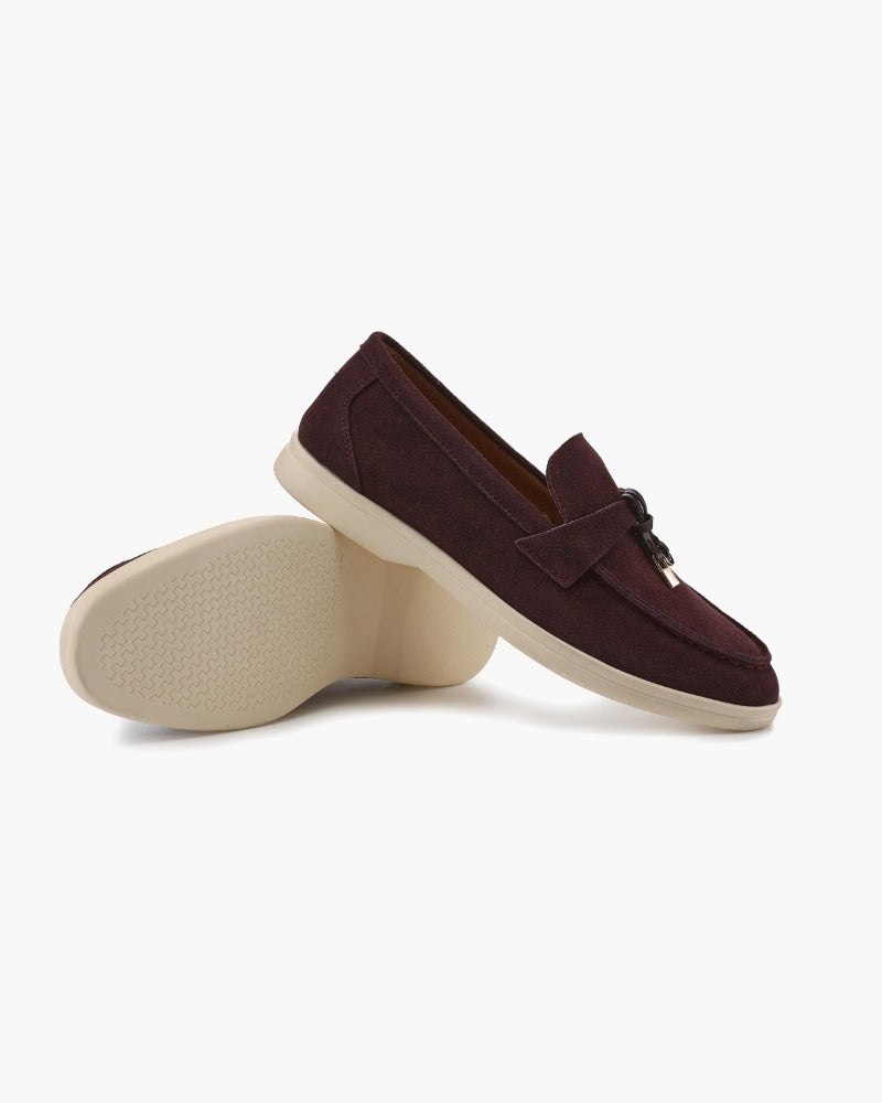 Elegante Old Money Wildleder Damen Loafer: Komfortable Slip-Ons für Stilbewusste