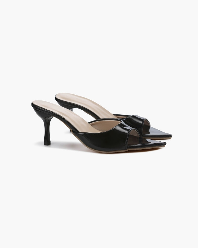 Gia Elegante Lackleder Kitten Heel Pumps: Spitze Zehe, Komfortabler Absatz