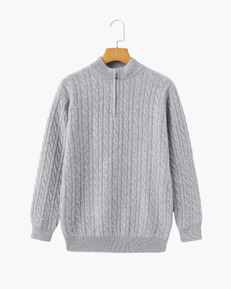 Valmont 100% Kaschmir Halb-Reißverschluss Pullover Herren – Luxuriös, Warm, Langlebig