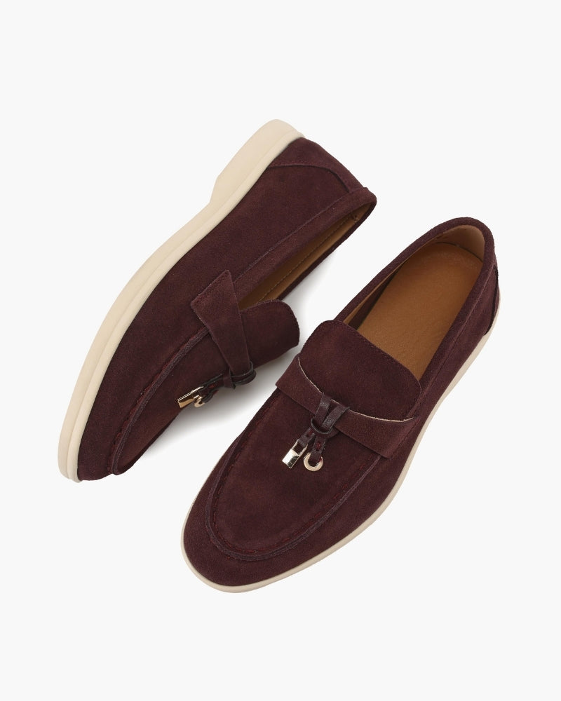 Elegante Old Money Wildleder Damen Loafer: Komfortable Slip-Ons für Stilbewusste