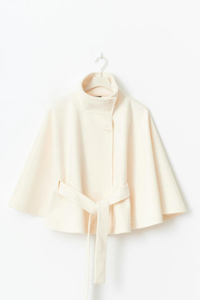 Gina Tricot Belt Cape Jacket Eleganter Weißer Kurzmantel mit Gürtel