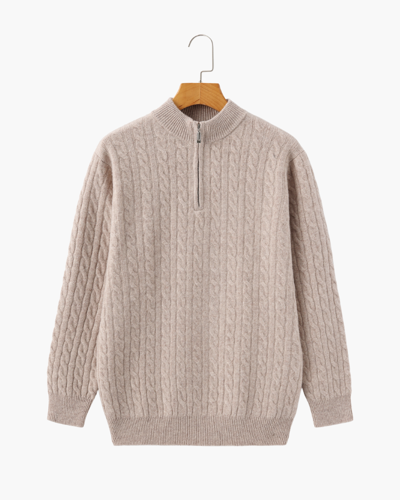 Valmont 100% Kaschmir Halb-Reißverschluss Pullover Herren – Luxuriös, Warm, Langlebig