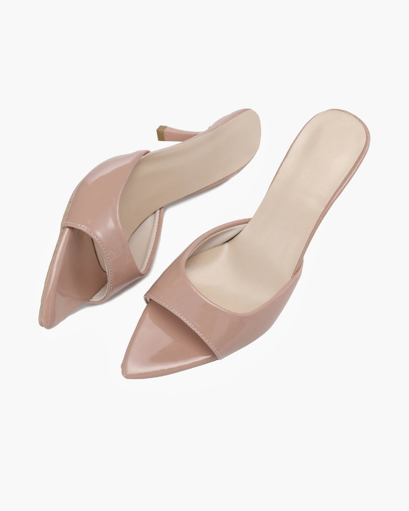 Gia Elegante Lackleder Kitten Heel Pumps: Spitze Zehe, Komfortabler Absatz