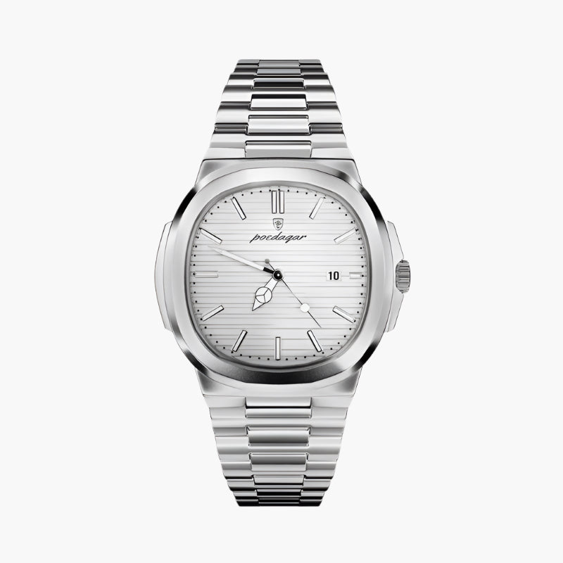 MONACO Klassische 41mm Edelstahl Armbanduhr – Zeitlose Eleganz, Präzise, Minimalistisches Design