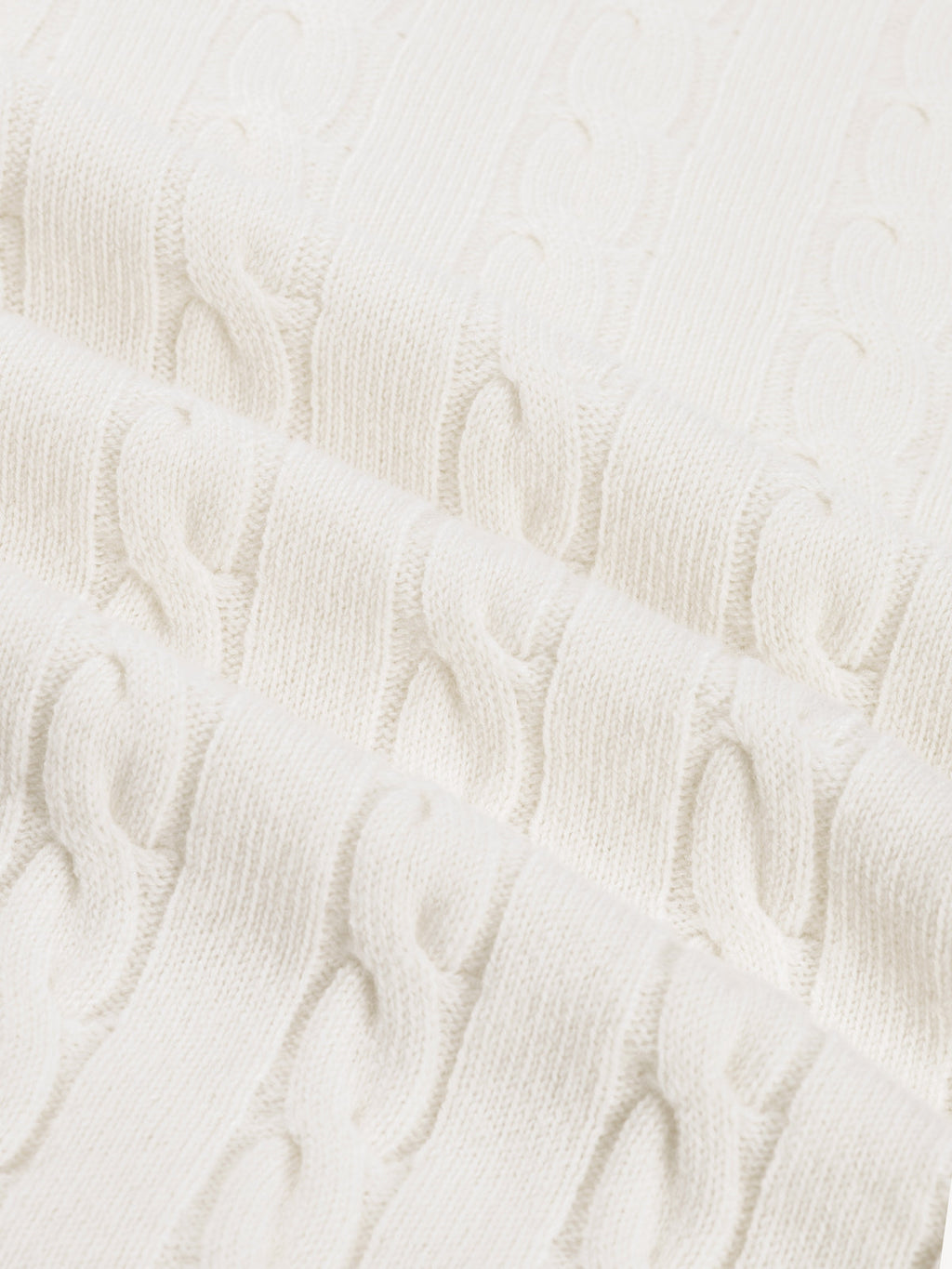 Exklusiver Herren Cashwool® Reißverschluss-Kabelpullover Elfenbein – Feinste Merinowolle, Italien