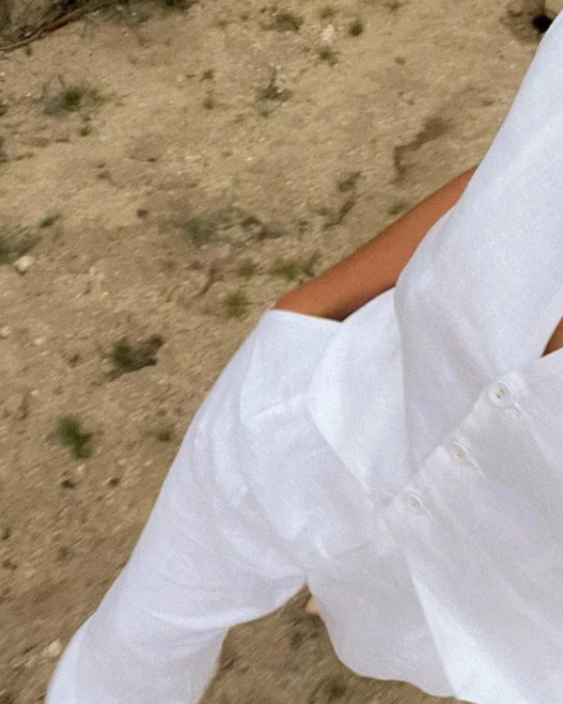 Elegantes Leinen Zweiteiler Set für Damen: Weste & Hose – Stilvoll, Luftig, Vielseitig