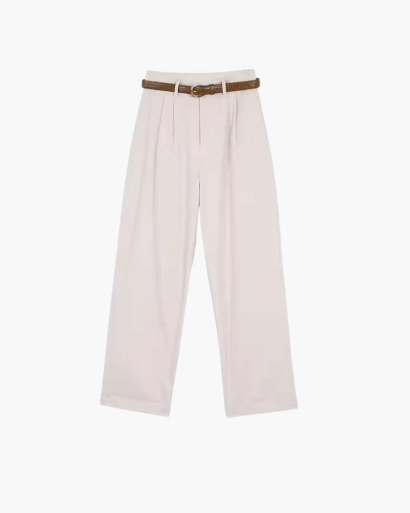 Elegante Caprihose für Damen: Leichter Sommer-Style in Beige & Weiß – Perfekt für jede Gelegenheit