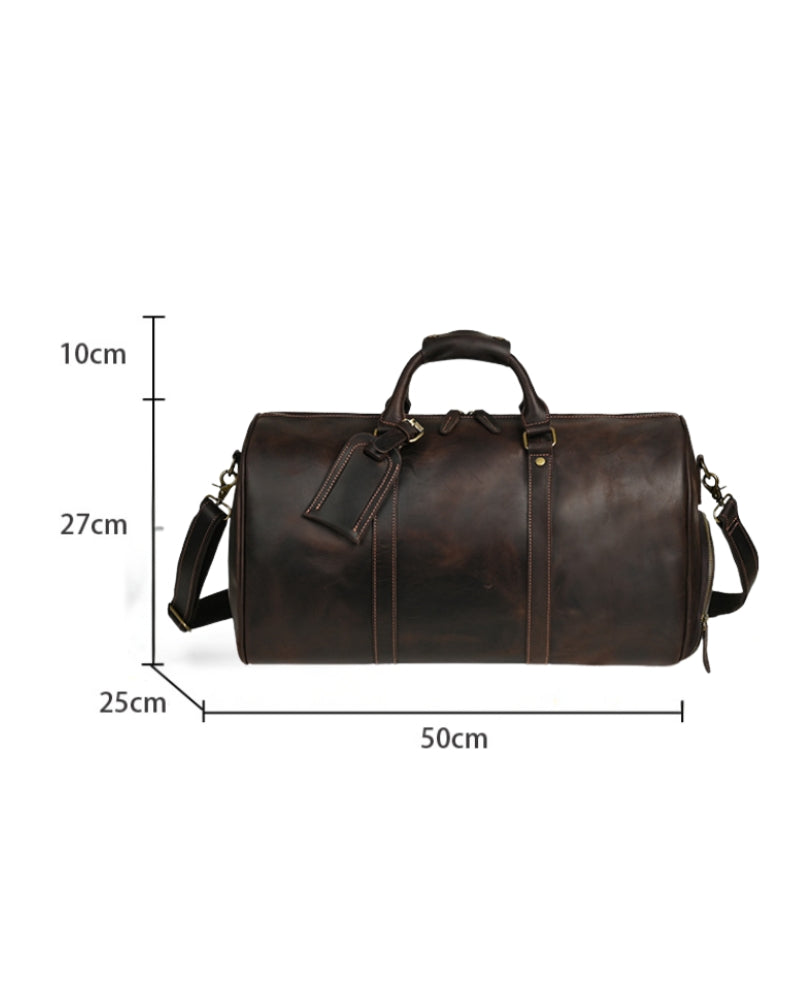 Montague Robuste Leder Duffle Reisetasche – Elegant, Vielseitig & Geräumig für Wochenendtrips