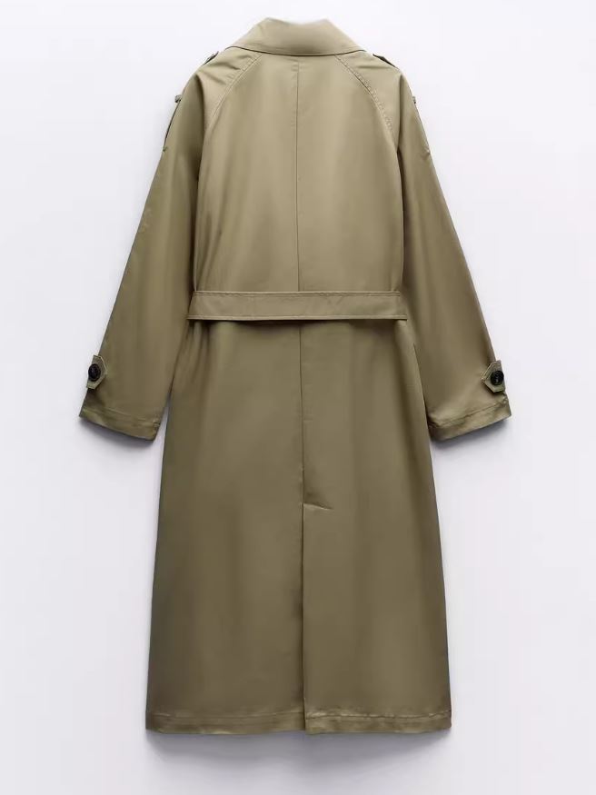 Eleganter Damen Trenchcoat Lang Klassisch: Vielseitiger Übergangs Mantel mit Gürtel