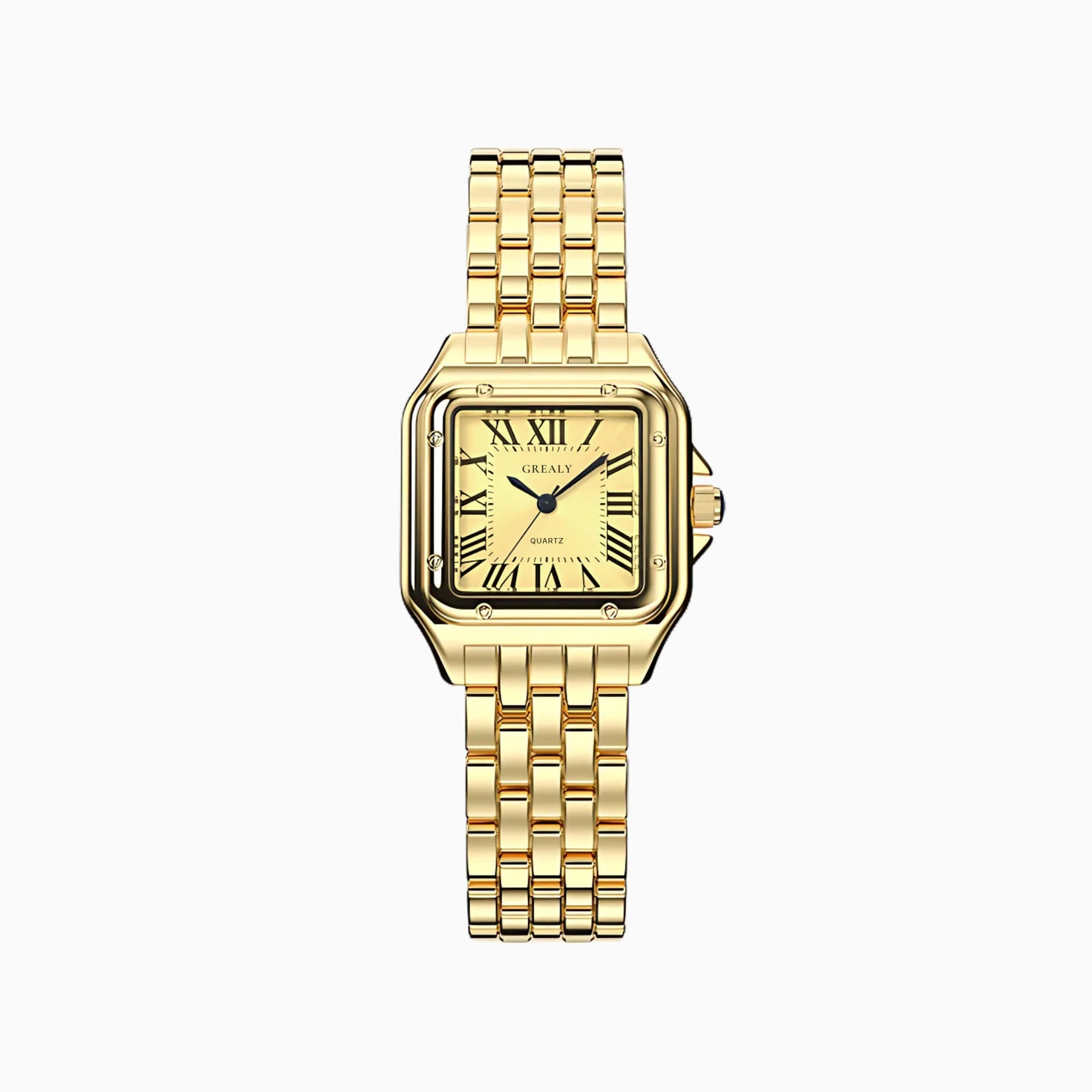 VILMARIE Lumière elegante Edelstahl Armbanduhr für Damen in Gold