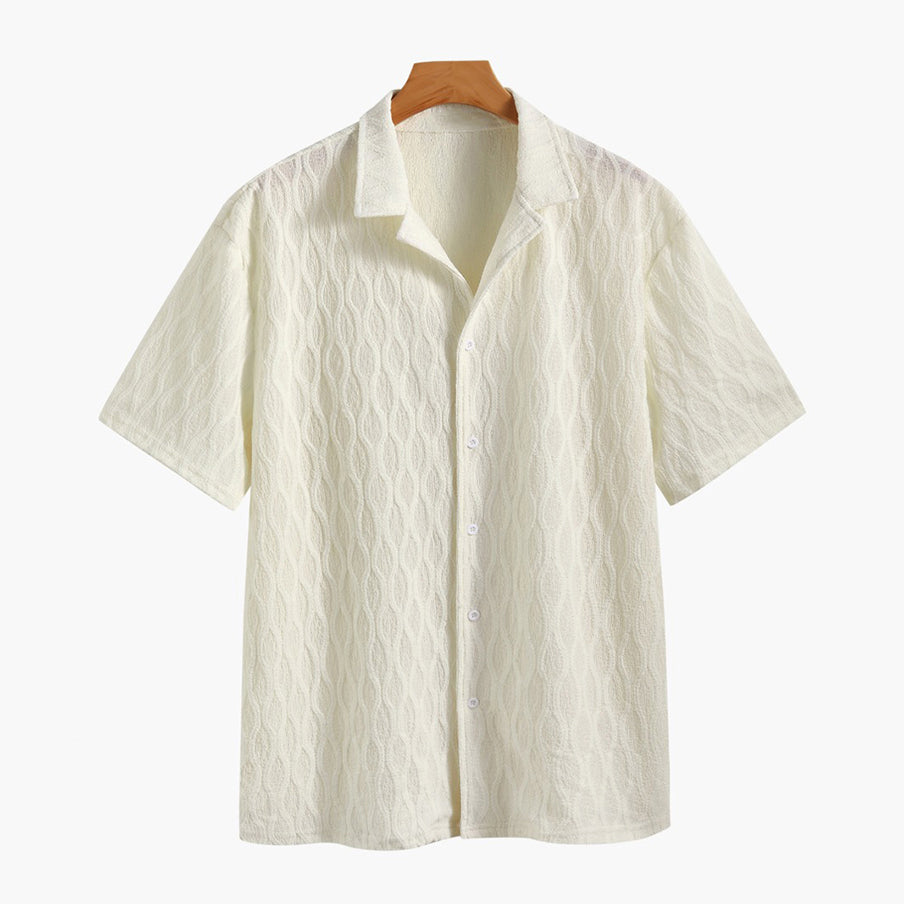 Luftiges Mykonos Sommer Set: Luxuriöses Baumwollhemd & Shorts für Strandtage