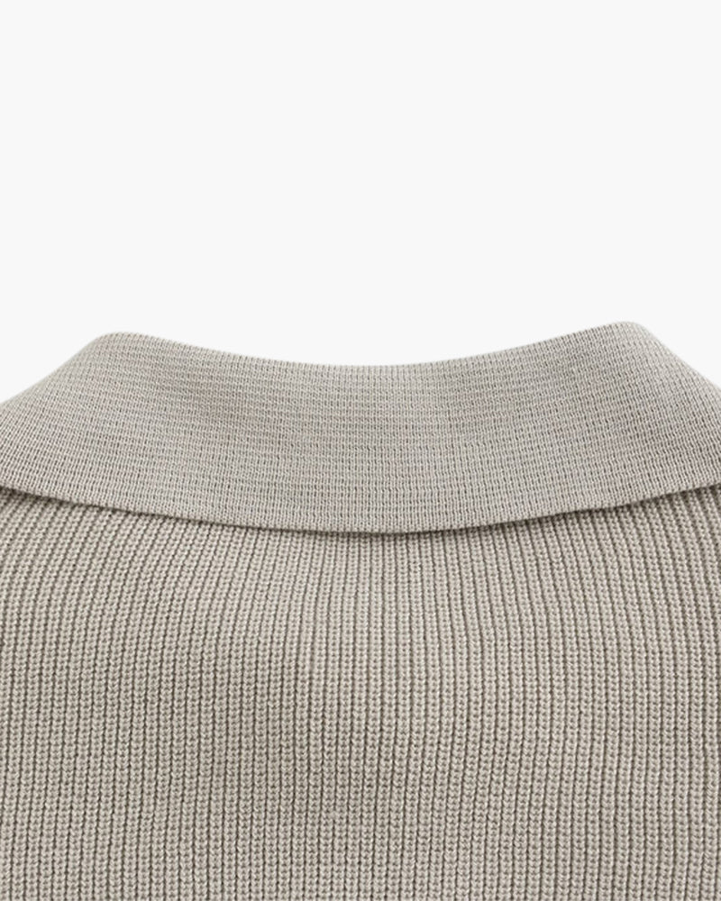 Eleganter Cesare Herren Strickpullover mit Halbkragen-Reißverschluss aus Baumwolle