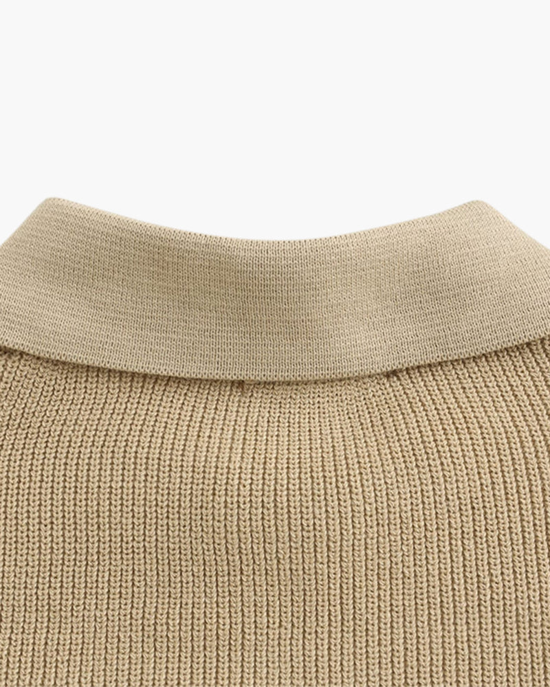Eleganter Cesare Herren Strickpullover mit Halbkragen-Reißverschluss aus Baumwolle