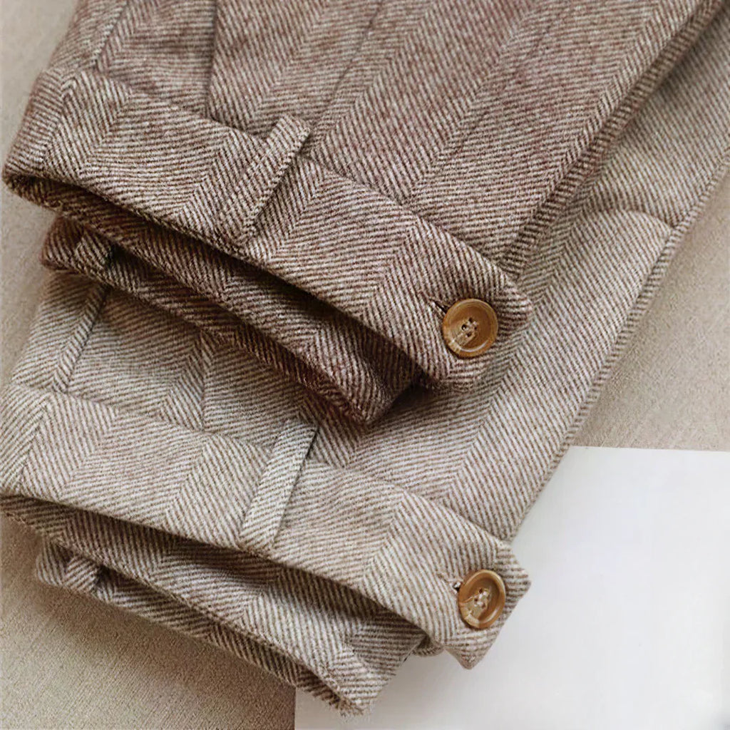 CORTINA Elegante Fischgrät-Hose für Damen – Weich, Schmal Zulaufend, Stilvoll Bequem