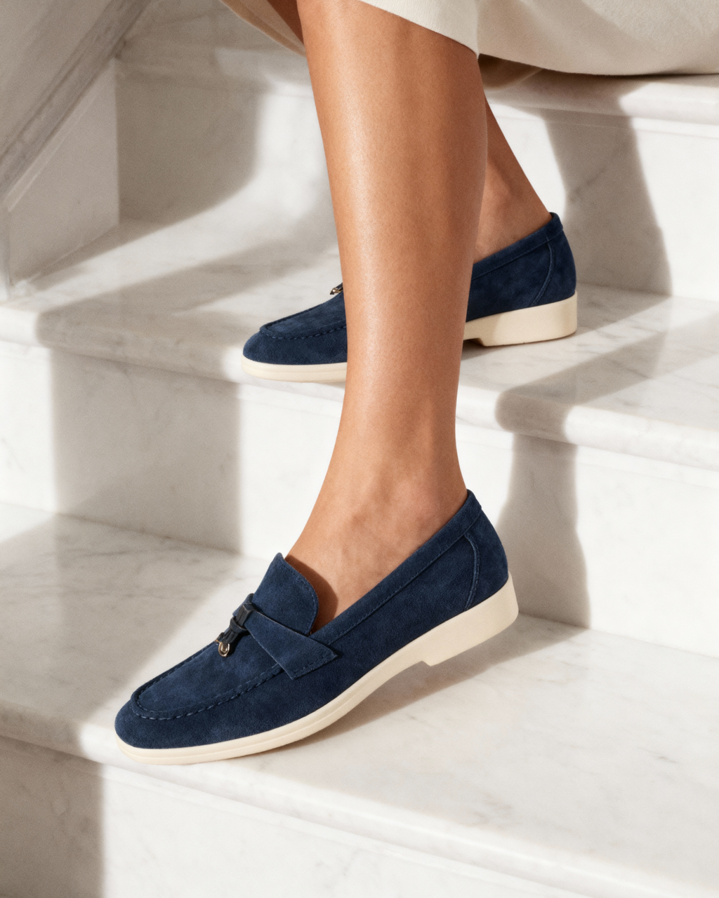 Elegante Old Money Wildleder Damen Loafer: Komfortable Slip-Ons für Stilbewusste