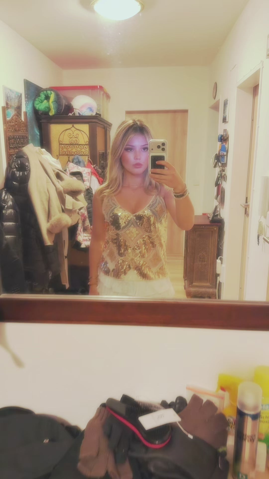 Bella embellished Top gold
