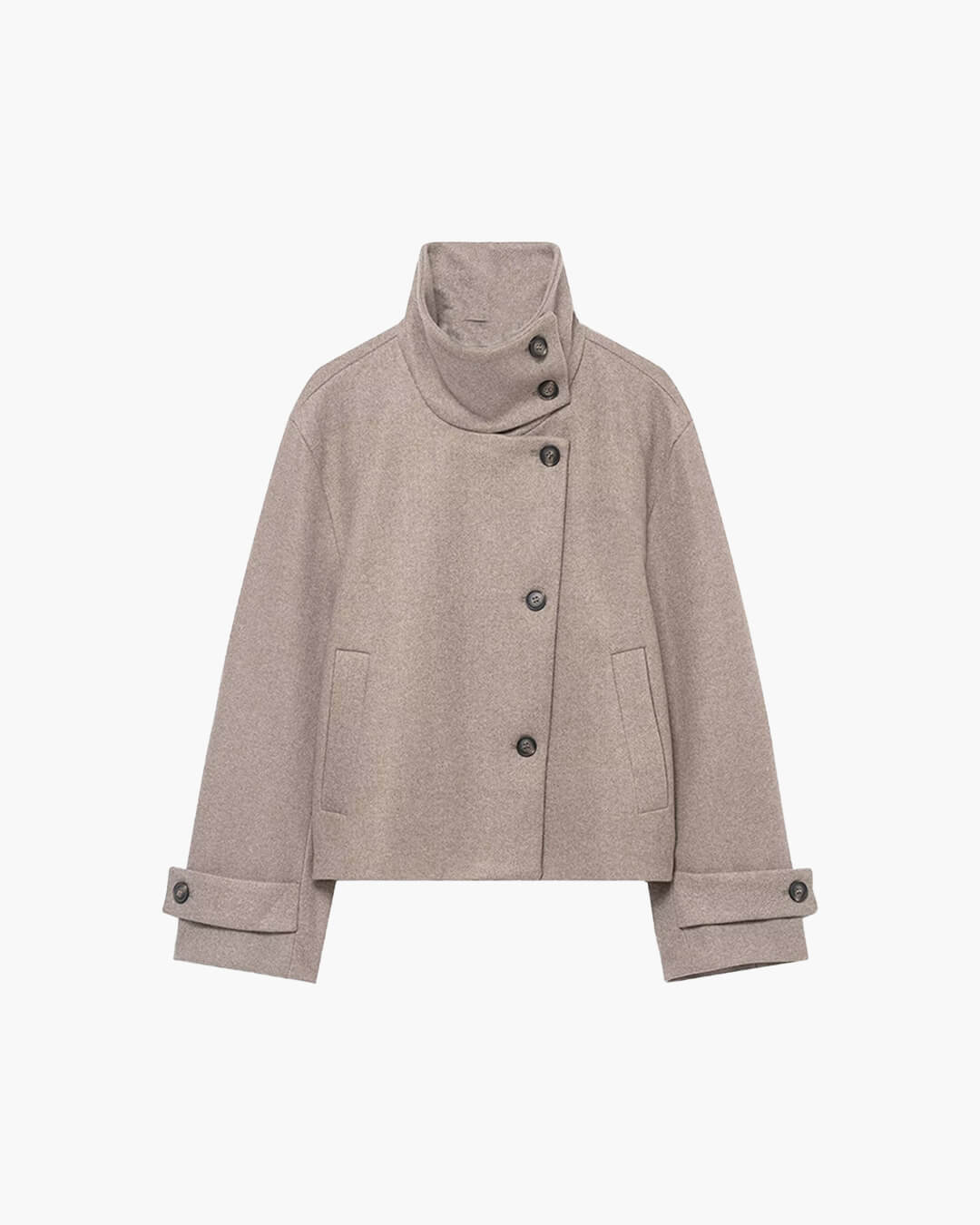 Elegante SOERA Ramona Damen Jacke Beige Stehkragen Einreihig Herbst