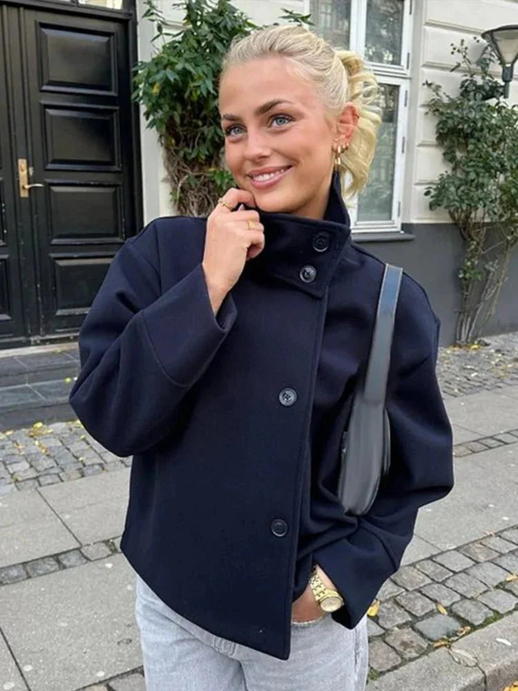 Rosalia Elegante Damenjacke mit Stehkragen für den herbstlichen Streetstyle